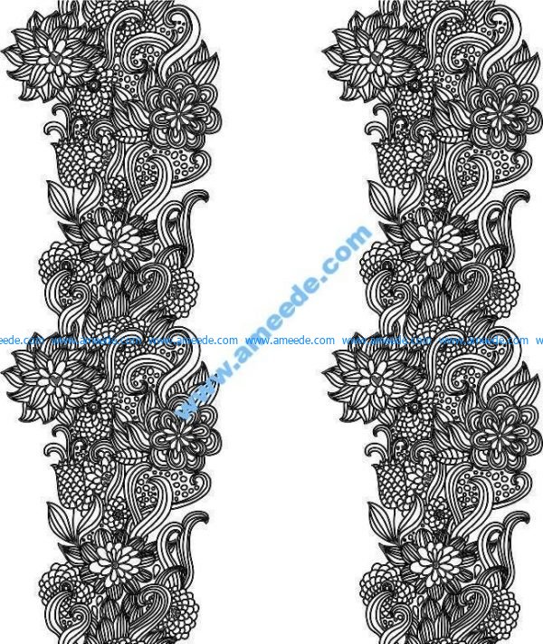 Set Of Pretty Floral Ornaments Design