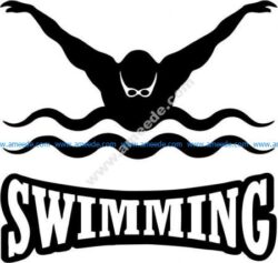 Swimming pool icon and swimmer