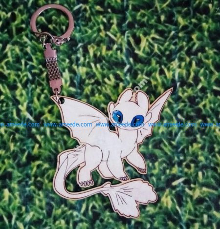 Toothless Nightfury White Fury Keychain