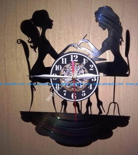 Wall clock girl shaped
