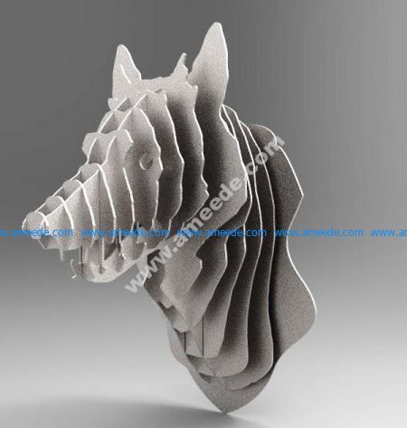 Wolf Trophy 3D Animal Head