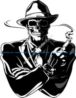 skull with cigarette