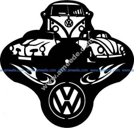 volkswagen brand wall clock