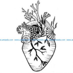 Anatomical surreal heart garden