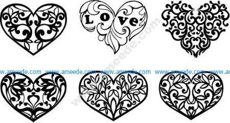 Decorative pattern of love hearts