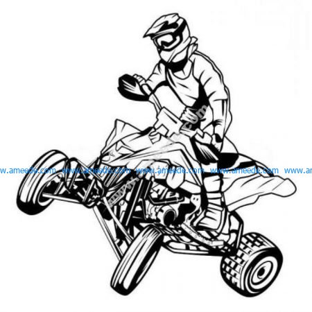 Quad biker 5 Quad biker design for CNC Laser cutting and engraving machine or 3D printing