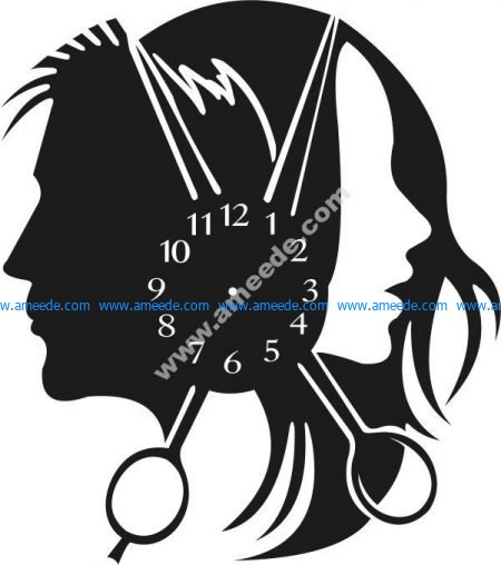 Scissor clock and couple