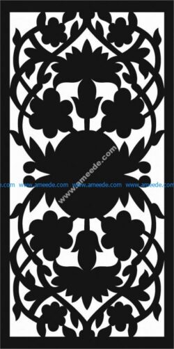 cnc cutting partition floral pattern
