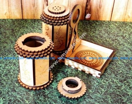 Work salt shaker design for CNC Laser cutting and engraving machine or 3D printing