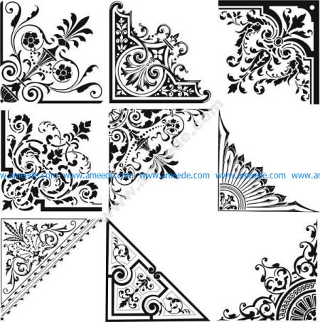 vector set of corner decoration