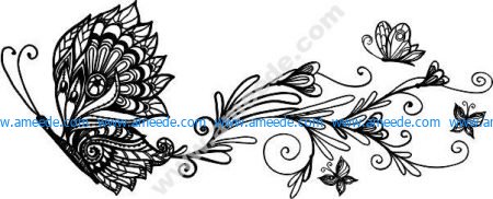 wall decor floral butterfly