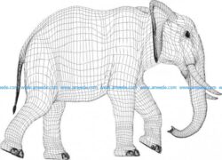 3d image of elephant causing illusion vector