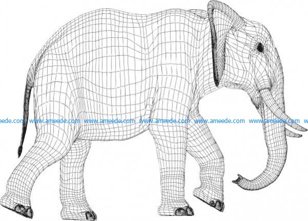 3d image of elephant causing illusion vector