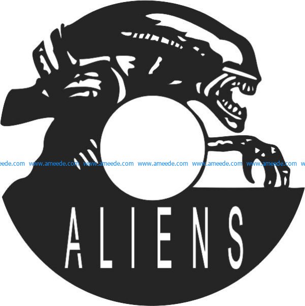 Aliens wall clock