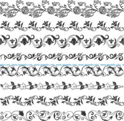 Beautiful floral vector frame pattern with wire frame border