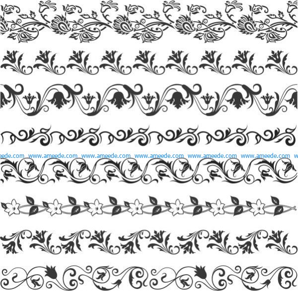 Beautiful floral vector frame pattern with wire frame border