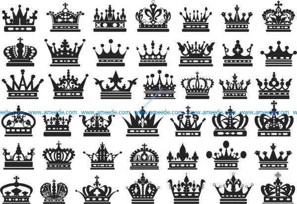 Carved crowns decorated 5 Carved crowns decorated