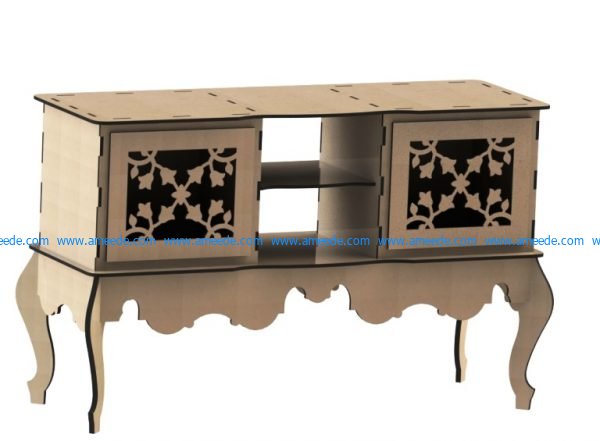 Free design vector file download for CNC and Laser Wooden buffet colonial