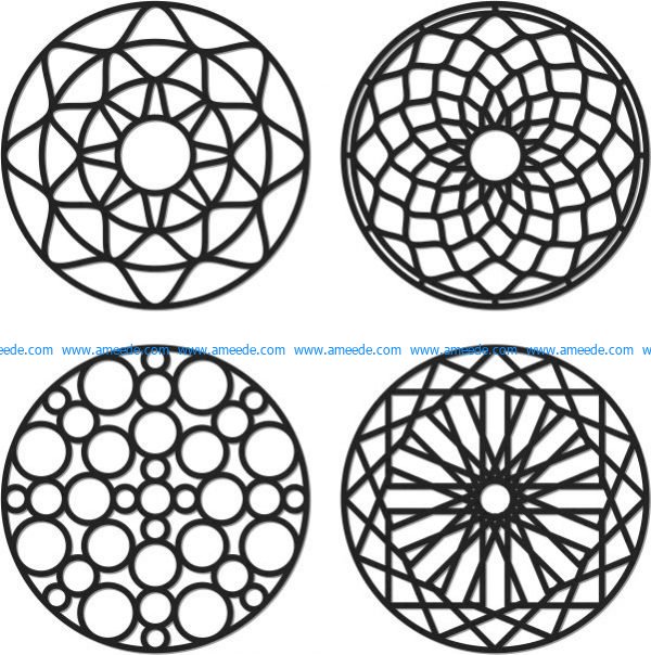 Free design vector file download for CNC and Laser Circle decorative pattern