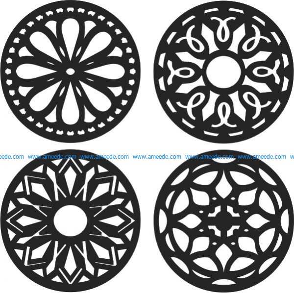 Free design vector file download for CNC and Laser Classic circular decorative pattern design