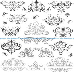Collection of beautiful decorative drawings