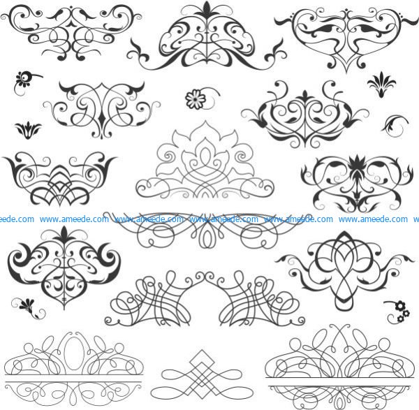 Collection of beautiful decorative drawings