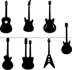 Collection of innovative designs of guitar models