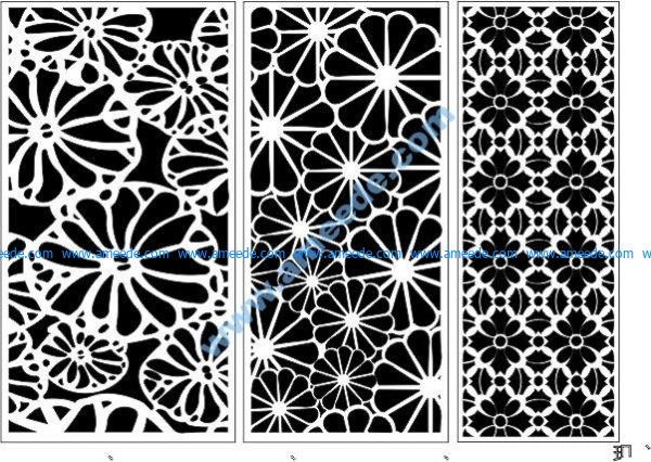 Decorative flowers panel screen