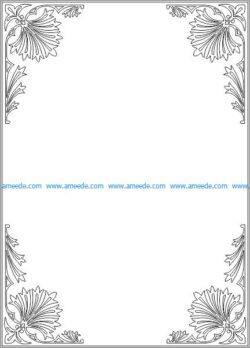 Decorative pattern corner rectangle file .cdr and .dxf free vector download for printers or laser engraving machines