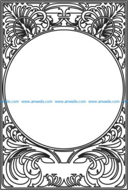 Decorative rectangular frame file .cdr and .dxf free vector download for printers or laser engraving machines