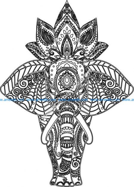 Elefante Mandala with lotus