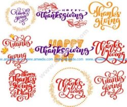 English calligraphy thanksgiving