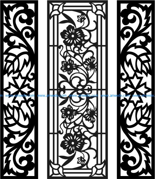 Floral pattern window with leafy