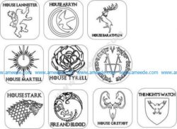 Game Of Thrones Coasters Red Cutting Line