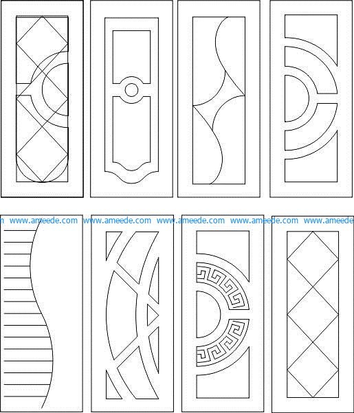 Free design vector file download for cnc and laser Geometric interior door pattern