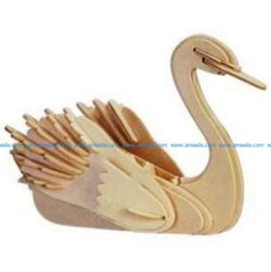 wooden 3d swan vector