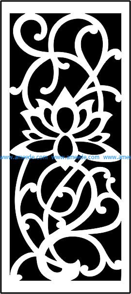 Lotus panel screen file .cdr and .dxf free vector download for CNC cut