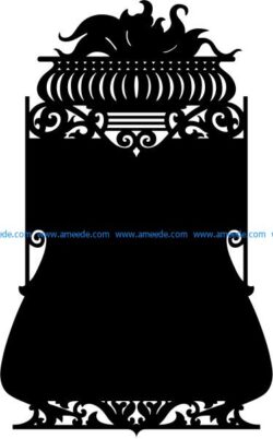 Mirror frame shaped vases file .cdr and .dxf free vector download for CNC cut