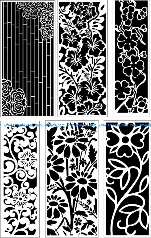 Ornamental flower pattern baffles