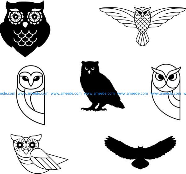Owl design vector design file for decoration