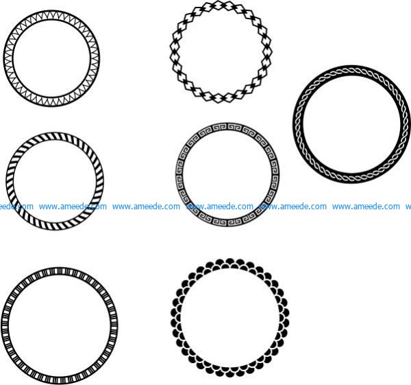 Set of beautiful circular borders