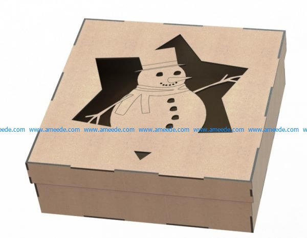 Snowman gift box file .cdr and .dxf free vector download for Laser cut plasma