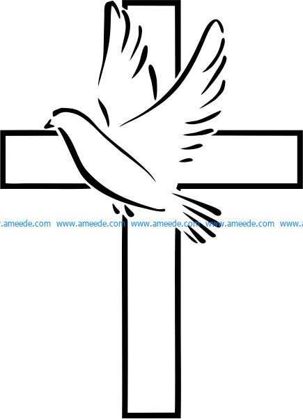 The cross and the dove carry a peace symbol