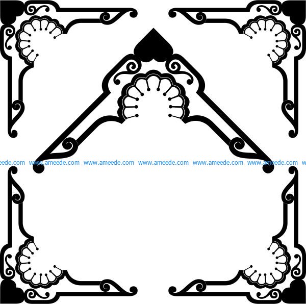 Free design vector file download for CNC and Laser Unique corner decoration