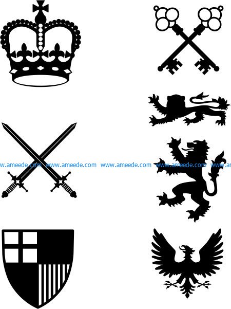 Vector coat of arms of ancient roman times