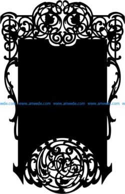 Vintage style mirror frame  file .cdr and .dxf free vector download for CNC cut