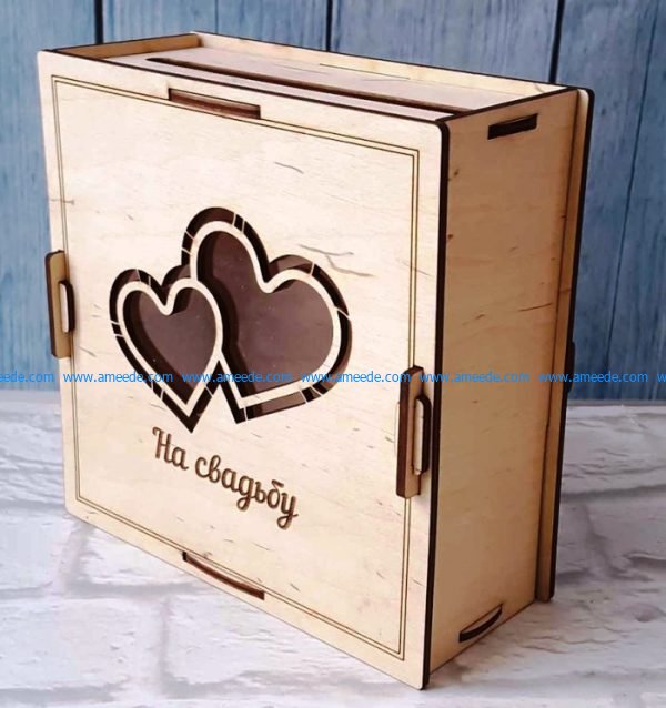 Wedding box engraved heart