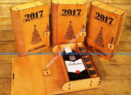 Whiskey box with stones