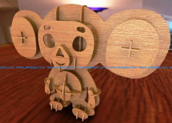 wooden 3d monkey