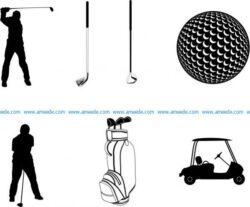 collection of golf playing icons